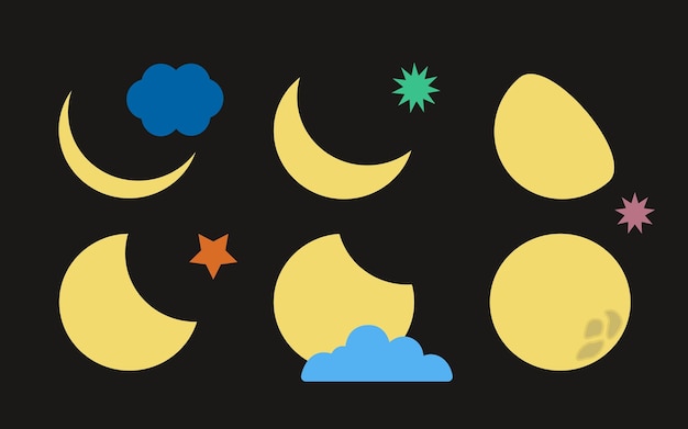 La vida del vector lindo de la ilustración del arte de la luna