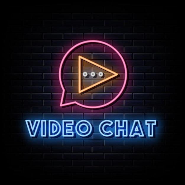 Video Chat Logo Letreros de neón