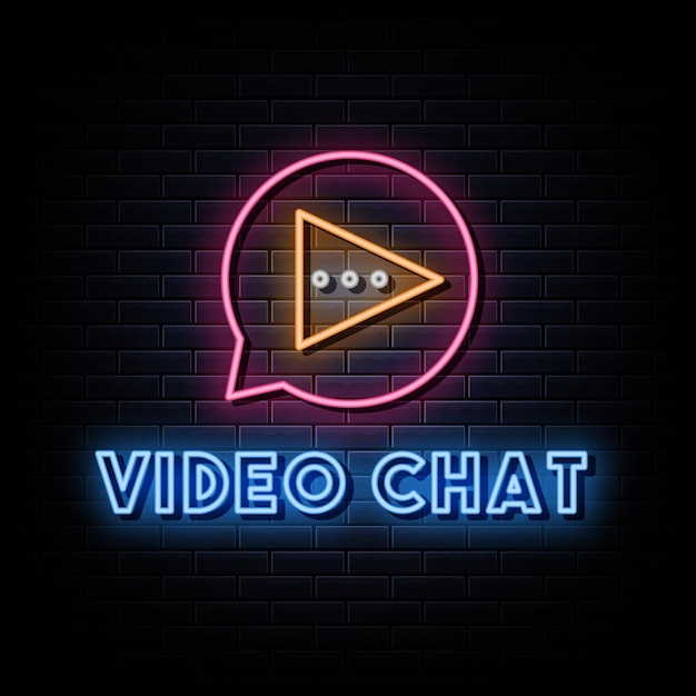 Video chat logo letreros de neón