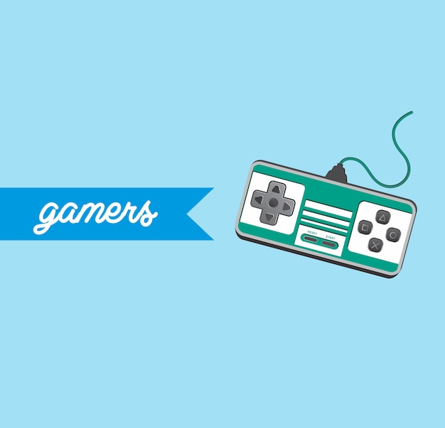 Video game console theme vector art graphic illustration