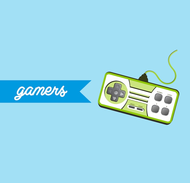 Video game console theme vector art graphic illustration