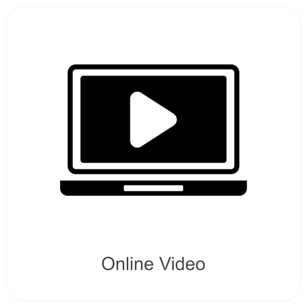 Video en línea y concepto de icono de video
