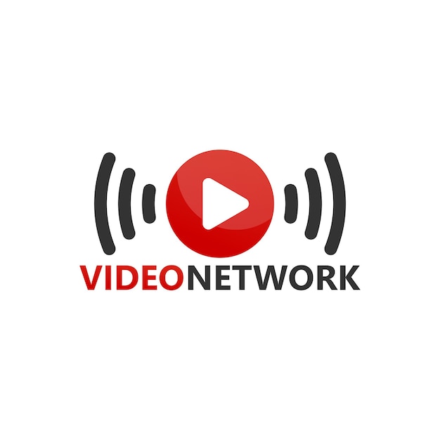 Video Play Internet Network Logo Plantilla Diseño Vector Emblema Diseño Concepto Símbolo Creativo