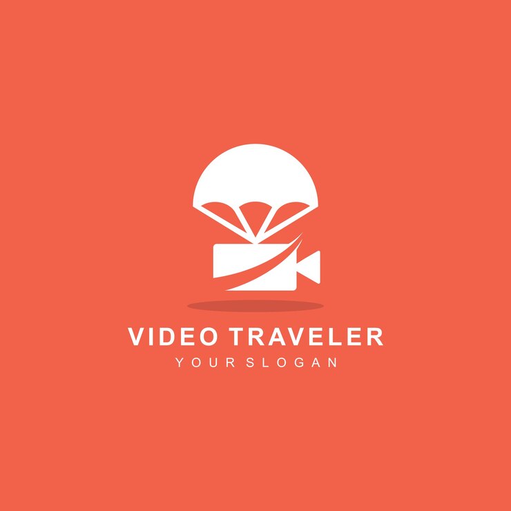 Video viajero diseño Vector Logo