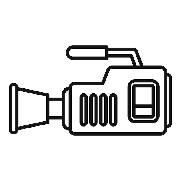 Videocámara icono contorno vector cámara de cine película de TV