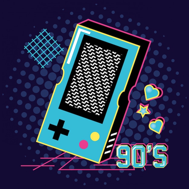Videojuego mano de noventa retro