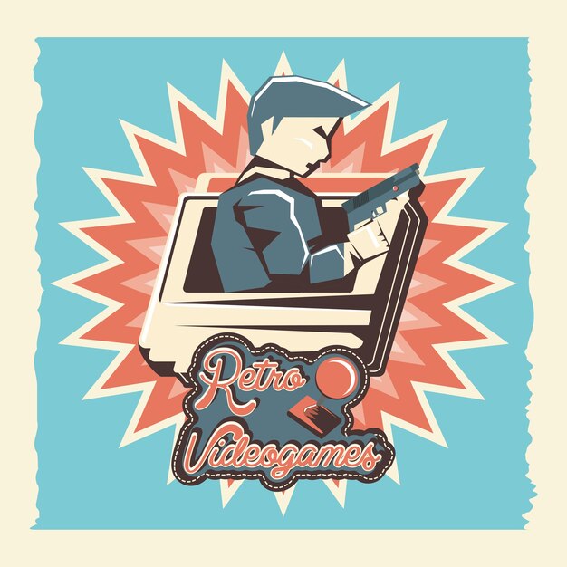 videojuego retro figthers vector ilustración diseño