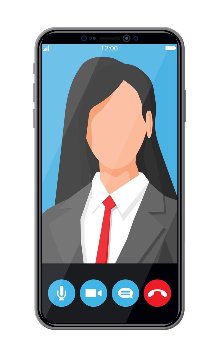 Vector videollamada entrante en el teléfono inteligente
