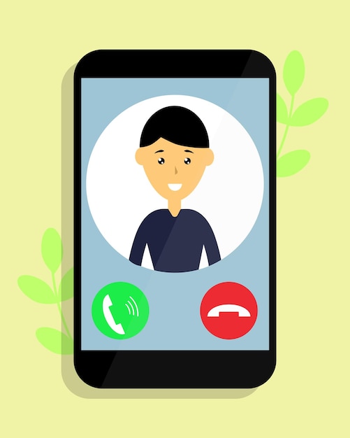 Videollamada en un teléfono inteligente de un hombre
