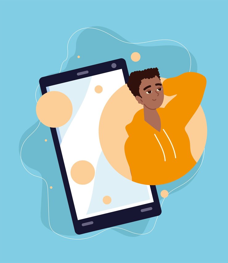 Vector videollamada por teléfono inteligente