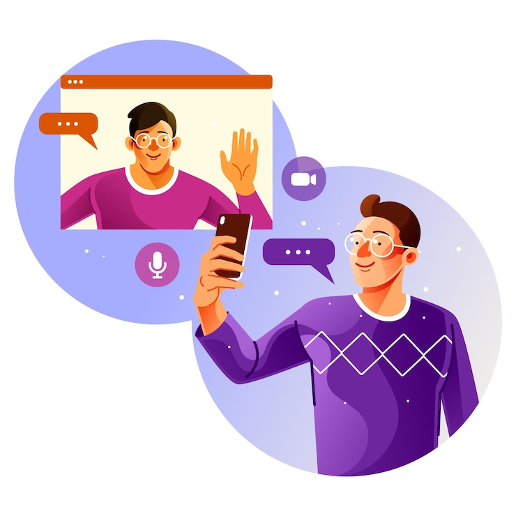 Vector videollamadas de amigos