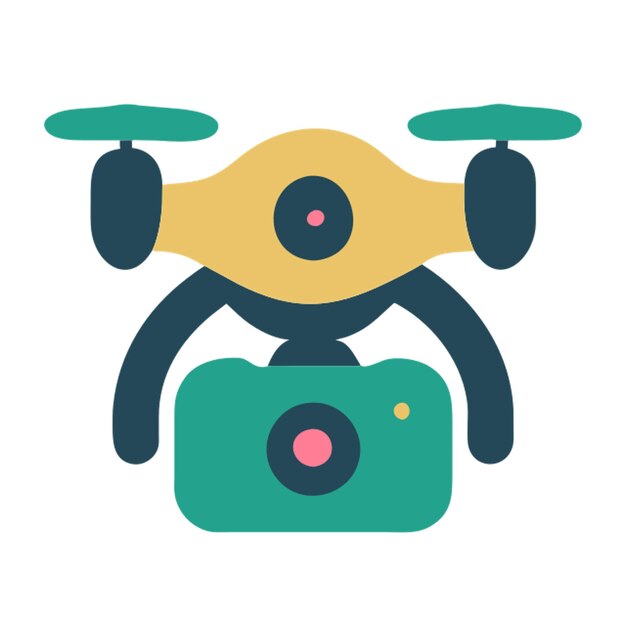 Vídeos de aviones no tripulados icono formas de colores