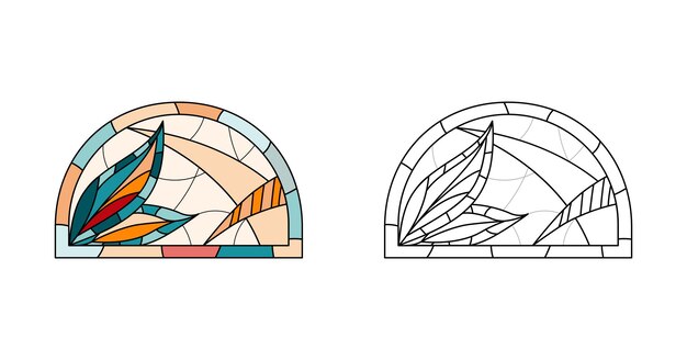Vector vidrieras de la iglesia