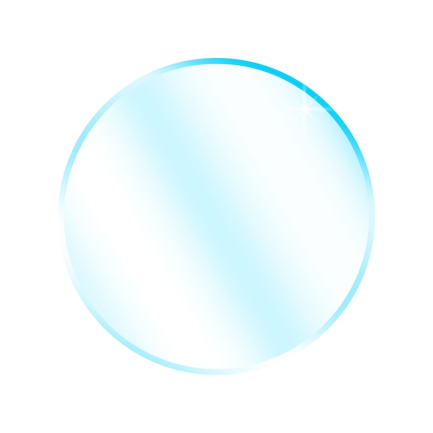 Vidrio acrílico o plástico círculo resplandor espejo brillante vidrio redondo icono Vector ilustración