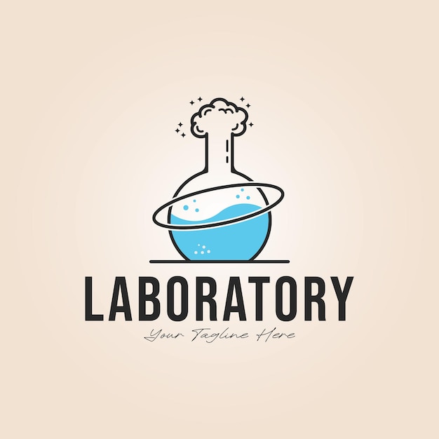 vidrio erlenmeyer para el diseño de ilustraciones vectoriales del logotipo del laboratorio de química