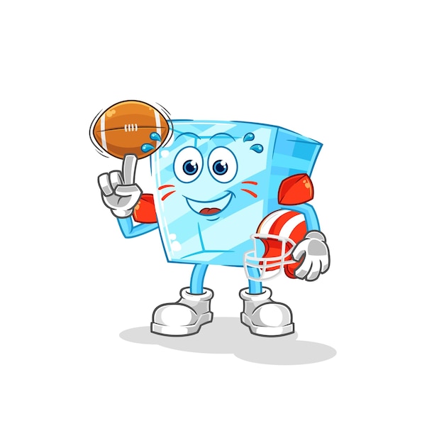 Vidrio jugando vector de mascota de dibujos animados de personaje de rugby