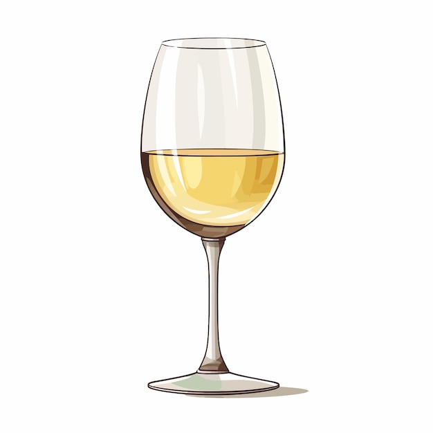 Vector vidrio_transparente_para_vino_y_bebida_de bajo_alcohol