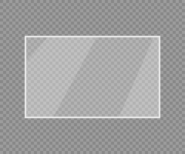 vidrio transparente realista sobre una ilustración de vector de fondo transparente
