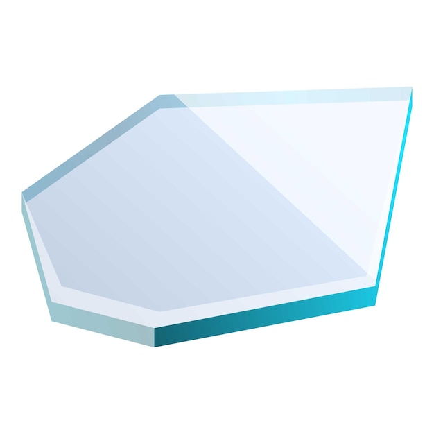 Vidrio transparente roto sobre un fondo blanco