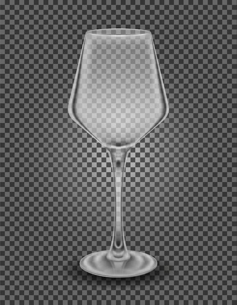 Vector vidrio transparente para vino y bebidas con bajo contenido de alcohol ilustración vectorial