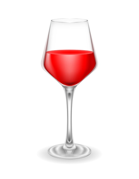 Vidrio transparente para vino y bebidas con bajo contenido de alcohol ilustración vectorial