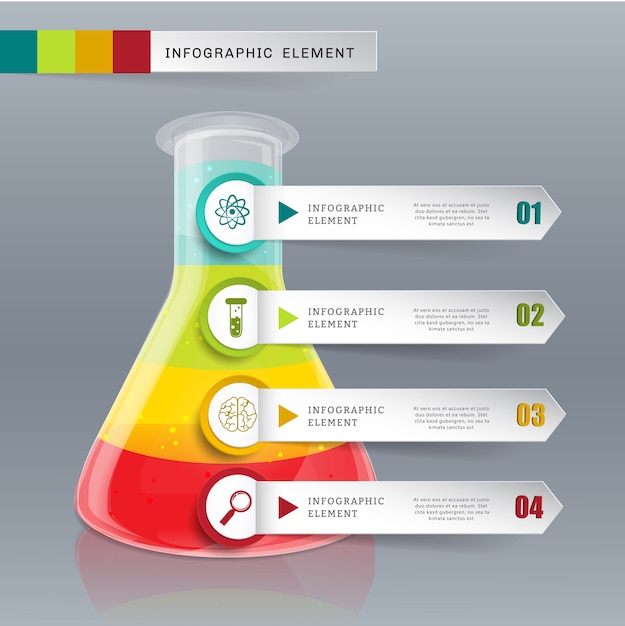 Vidrio de tubo de plantilla creativa para opciones de vector de infografía 4