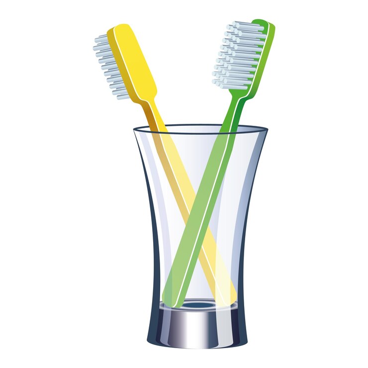 Vector vidrio vectorial con cepillos de dientes