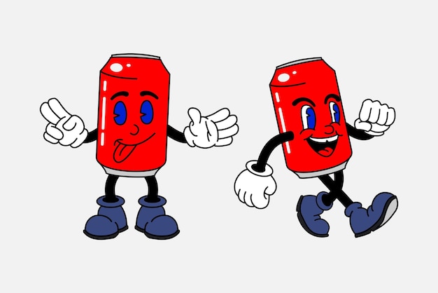 vieja caricatura mascota elementos de personaje diferentes caras clipart extremidades personaje vintage