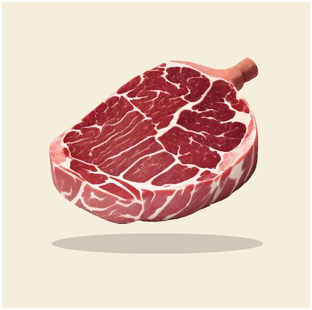 Vieja ilustración de los cortes de carne de res rib eye 01