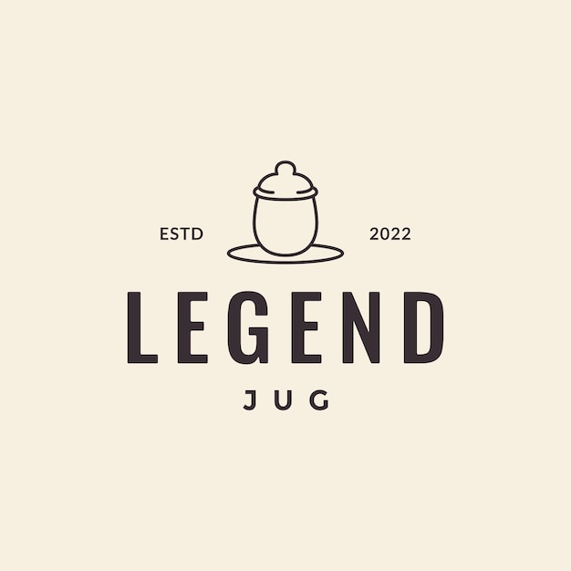 Vieja leyenda jarra vintage hipster logo