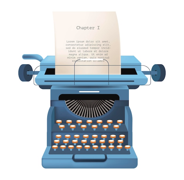 Vieja máquina de escribir dispositivos de impresión obsoletos