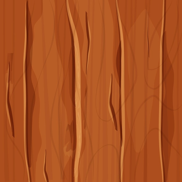 Vector vieja textura de madera, cubierta de tablones, fondo de juego de interfaz de usuario, patrones sin fisuras en dibujos animados