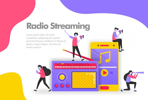 viejas aplicaciones de radio y teléfono inteligente para escuchar música