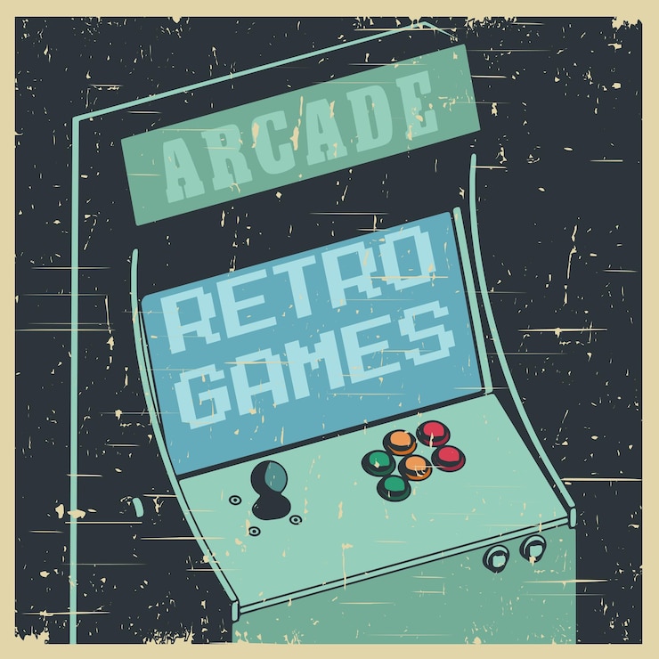 Vector un viejo cartel de juegos de arcade retro