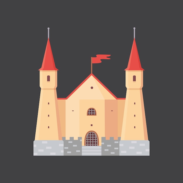 Vector viejo castillo europa palacio ilustraciones vectoriales edificio histórico medieval