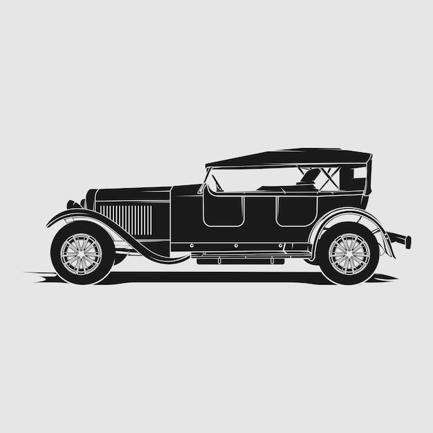 Vector viejo, coche, vector, ilustración