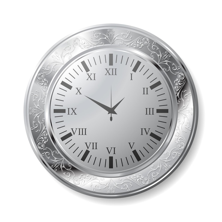 Vector viejo reloj de plata