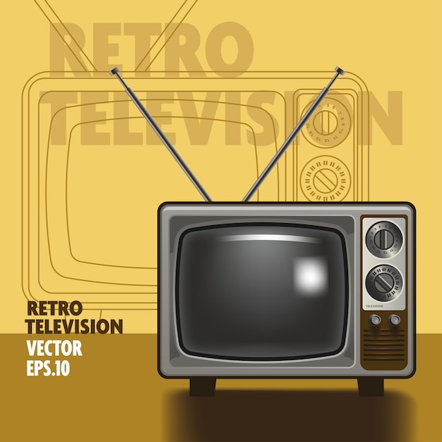 viejo, retro, televisión