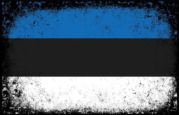 viejo sucio grunge vintage estonia bandera nacional ilustración