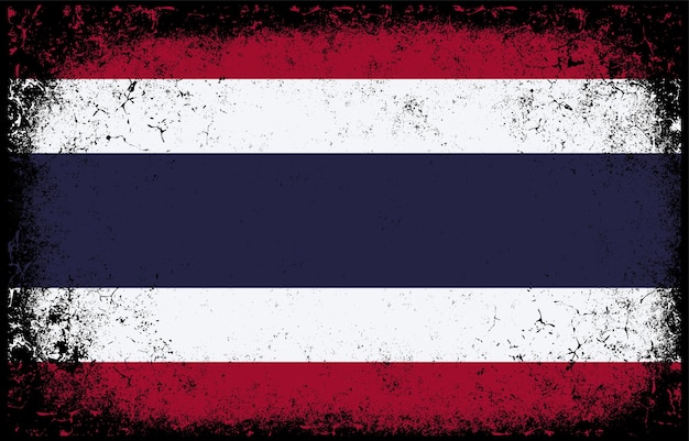 viejo sucio grunge vintage tailandia bandera nacional ilustración
