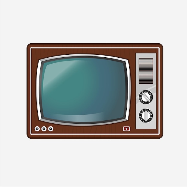 Viejo vector de televisión de estilo de madera