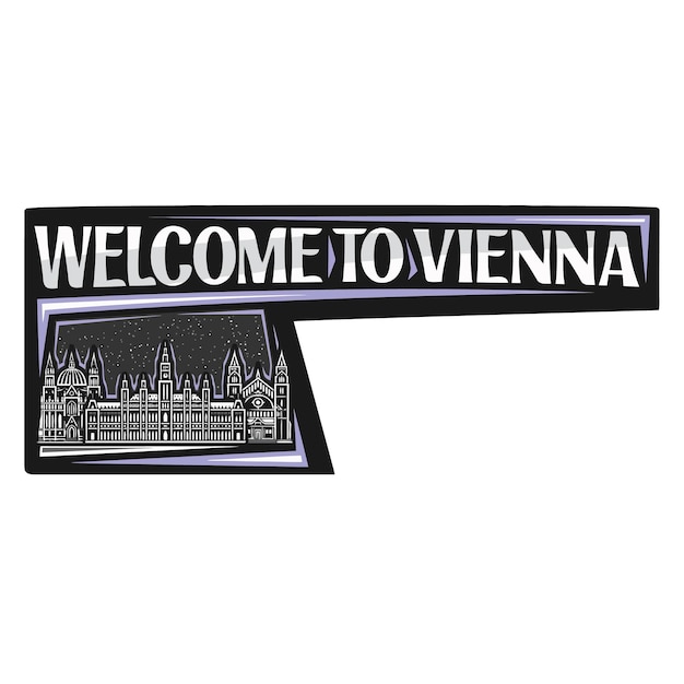 Viena Skyline Landmark Flag Sticker Emblem Badge Travel Souvenir Ilustración