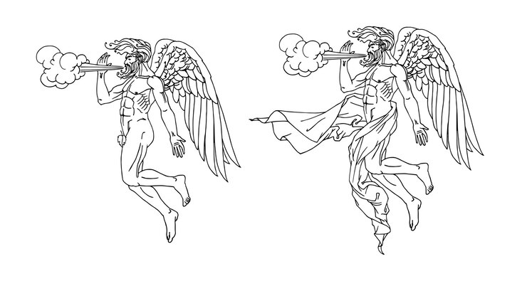 Vector viento del norte boreas dios griego en cortinas volando en alas personaje mitológico concepto meteorológico