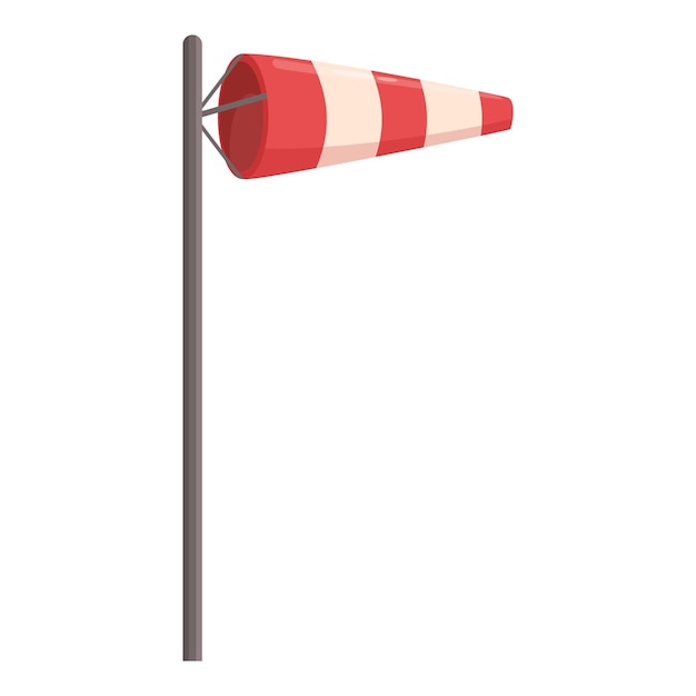 Viento rojo y blanco que muestra la dirección y la fuerza del viento