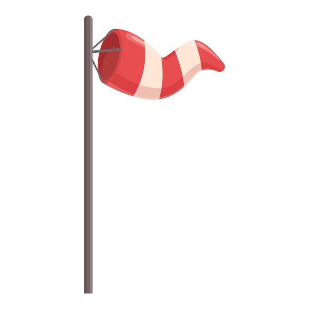 Viento rojo y blanco que muestra la dirección y la fuerza del viento