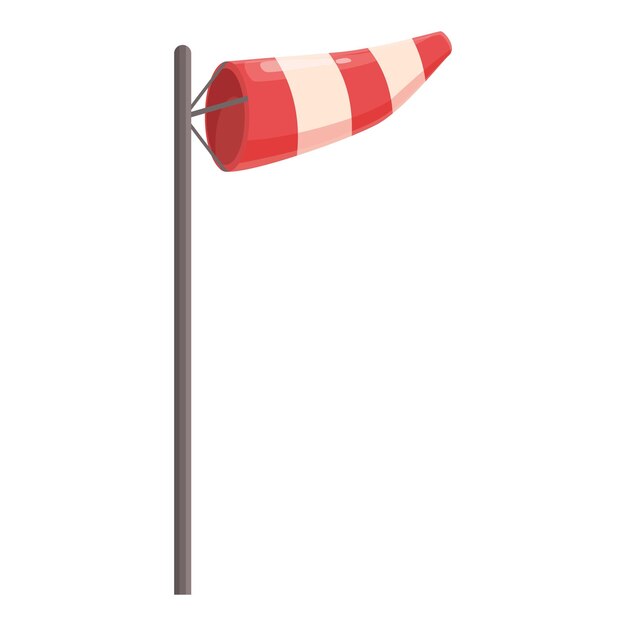 Viento rojo y blanco que muestra la dirección y la fuerza del viento