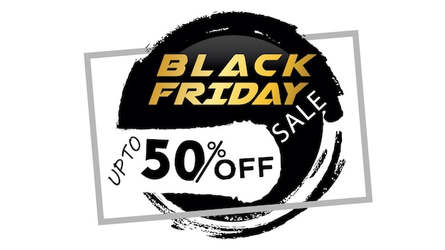 Viernes negro 50 de descuento en icono, banner de medios sociales de viernes negro, diseño de vector de etiqueta de viernes negro