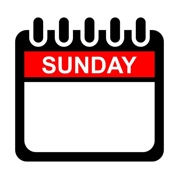 Viernes Negro botón web de calendario rojo y negro días de la semana día de la semana icono de domingo