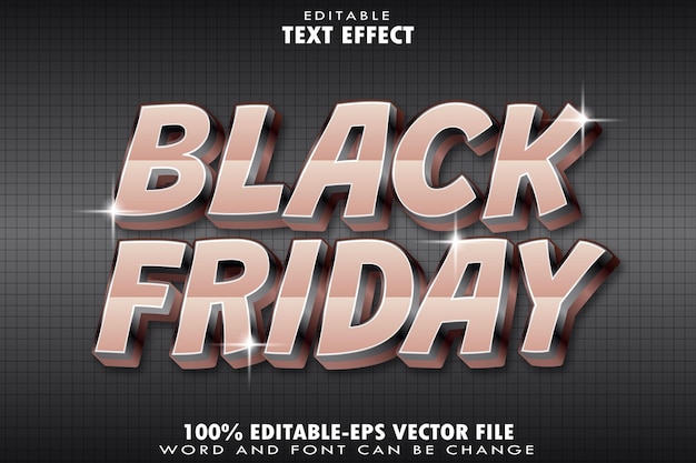 Viernes Negro Efecto de texto editable Estilo de gradiente en relieve
