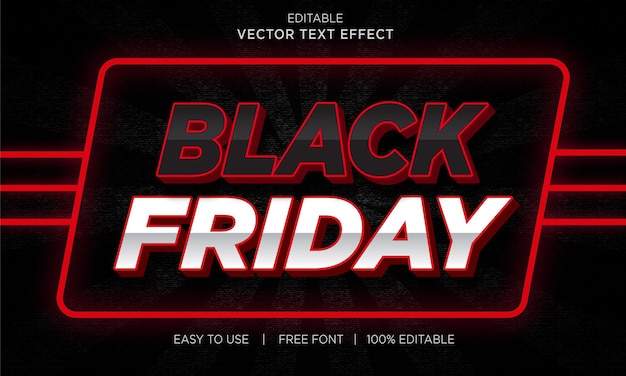 Viernes negro texto editable 3d con efecto premium